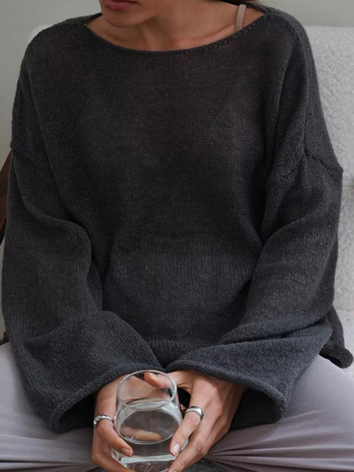 Knit cover-up, gray front
