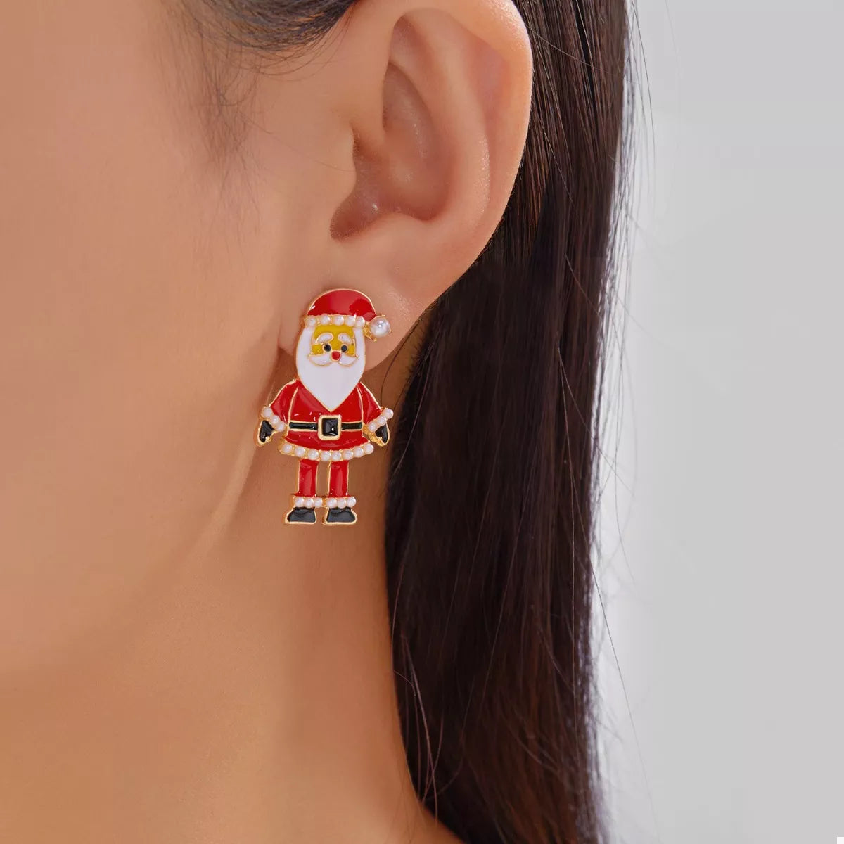 Trendsi Christmas Santa Claus Stud Earrings -
