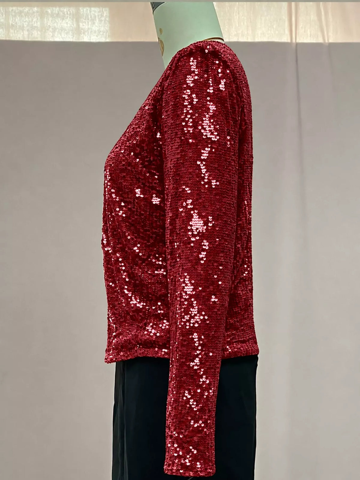 Sequin Long Sleeve Jacket — side view