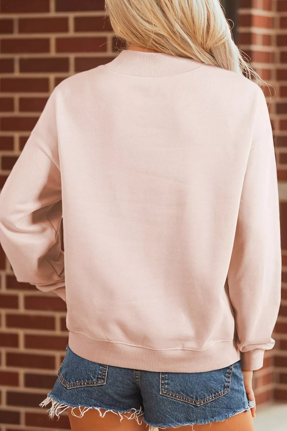 Western cowboy rodeo-print mock-neck sweatshirt