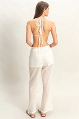 Trendsi HYFVE Crochet Bra and Drawstring Pants Set -