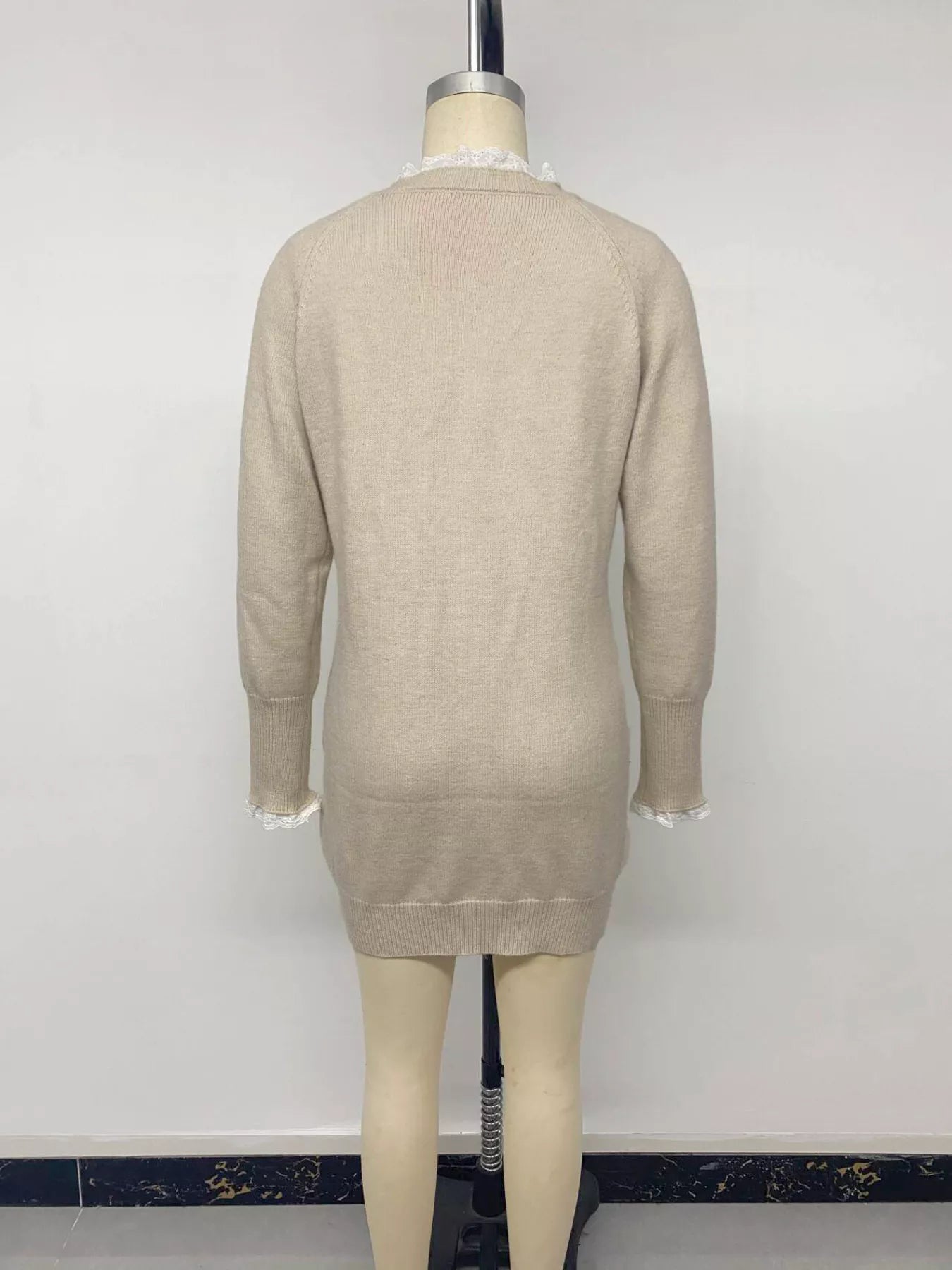 Trendsi Cable Knit Raglan Sleeve Sweater Dress -