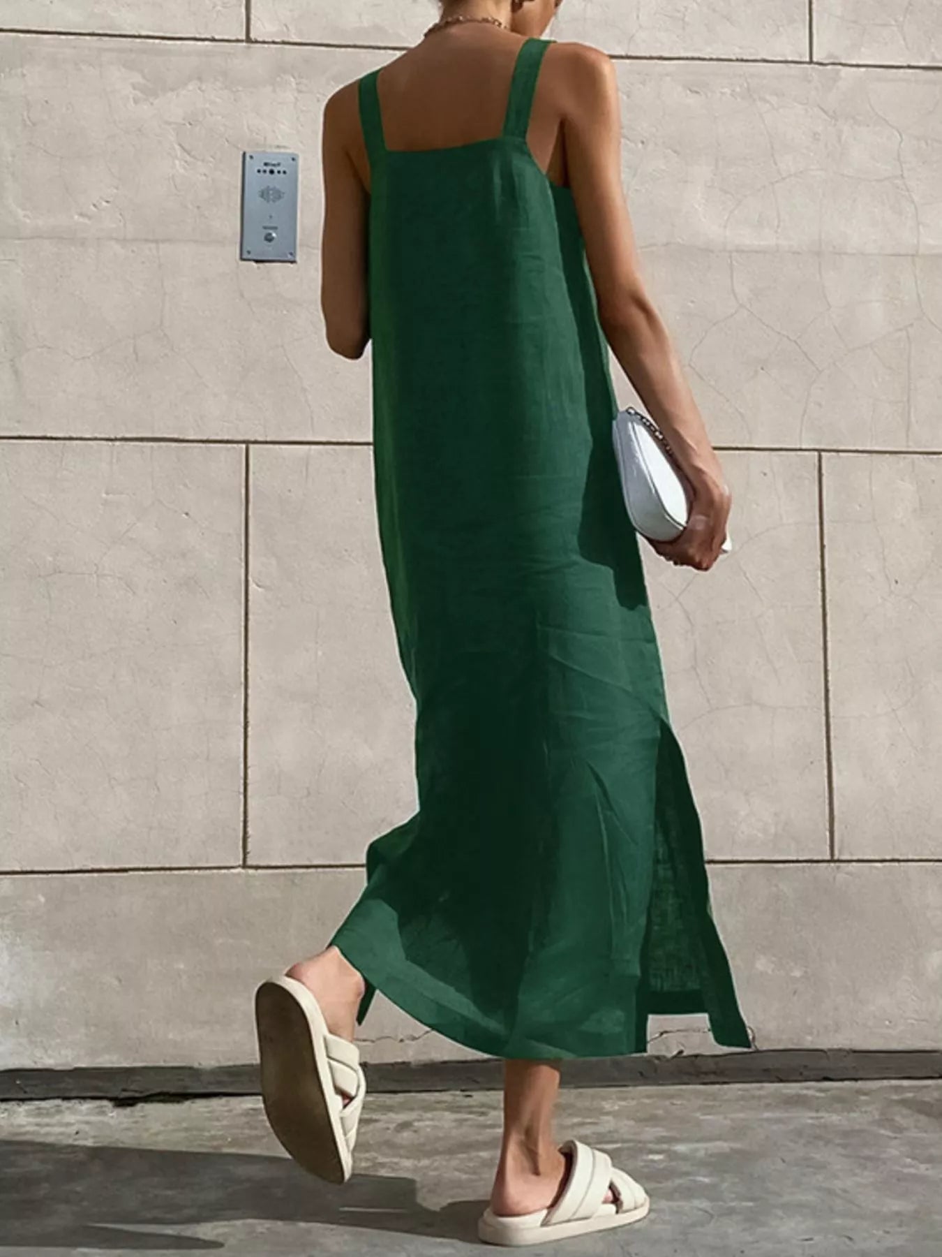 Trendsi Side Slit Sleeveless Midi Dress -