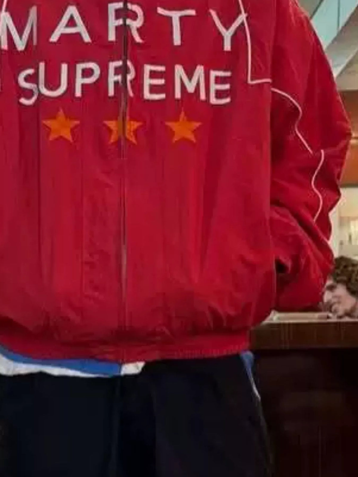 Letter Graphic Color-Block Jacket — construction details