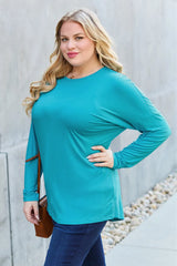 Trendsi Basic Bae Full Size Round Neck Dropped Shoulder T-Shirt -
