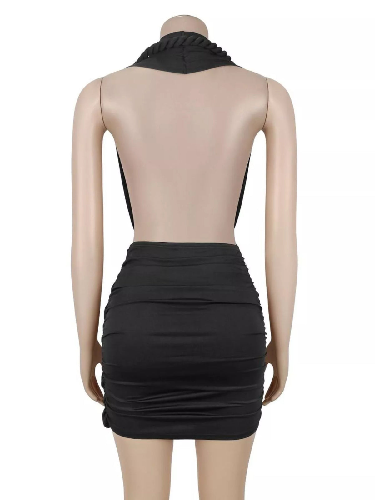 Trendsi Ruched Halter Neck Bodycon Mini Dress -