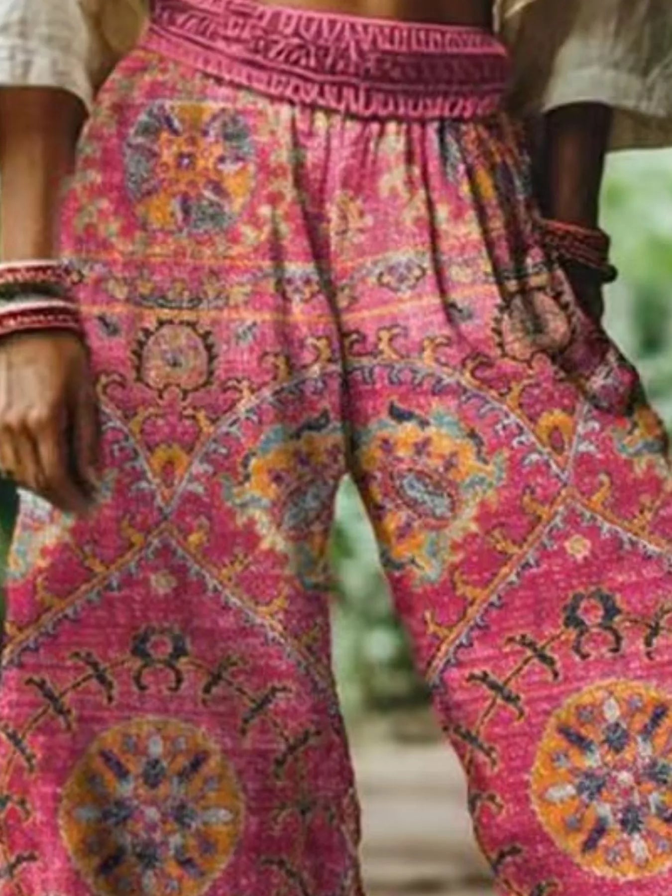 Trendsi Full Size Floral Wide-Leg Pants Plus Size -