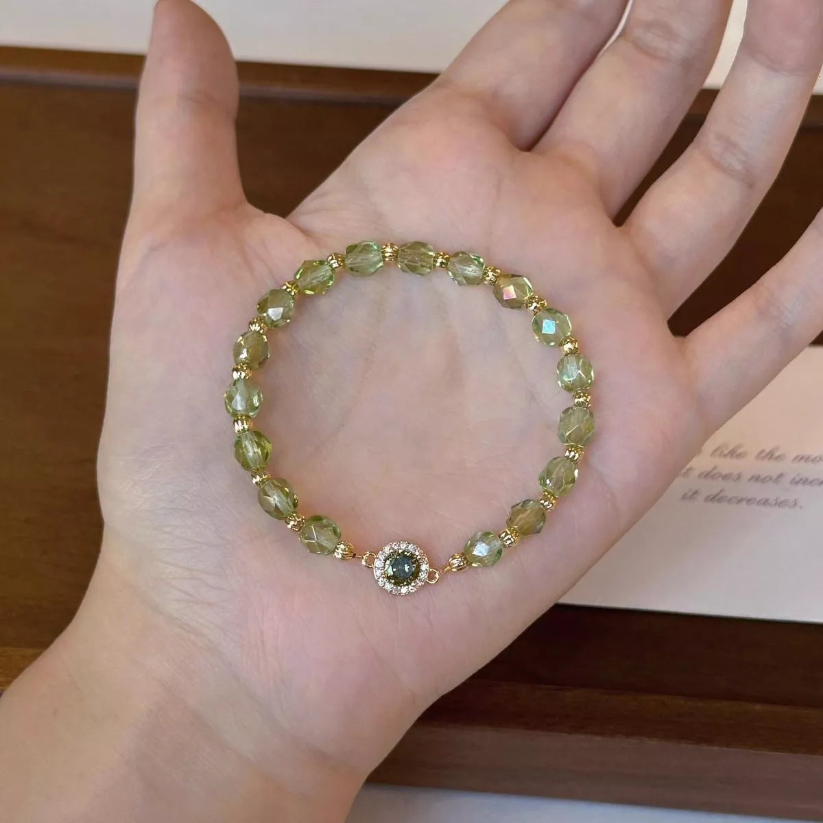 Trendsi 18K Gold-Plated Zircon Bead Bracelet -