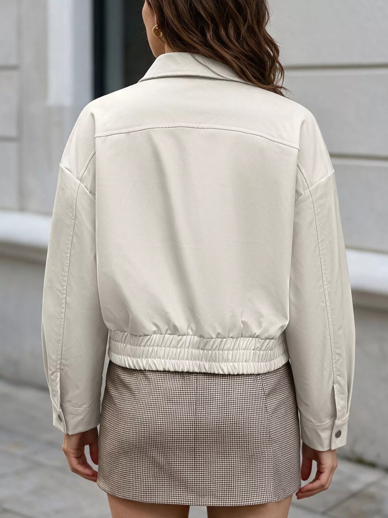 Trendsi Cropped Faux Leather Jacket - Outerwear
