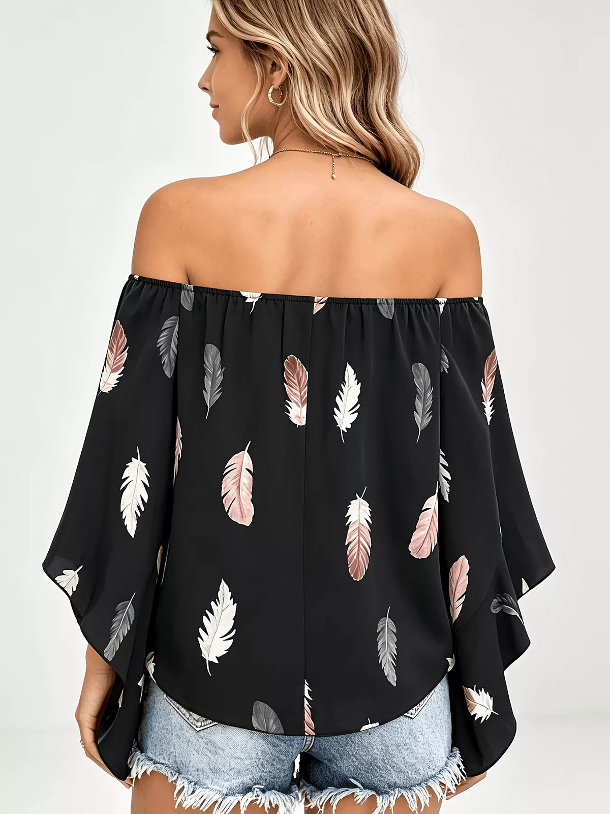 Trendsi Printed Off Shoulder Blouse -