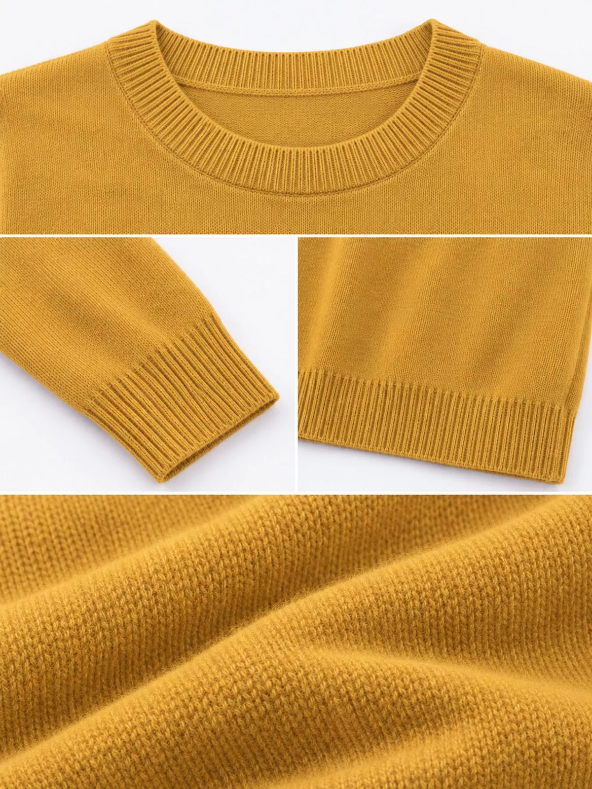 Crew Neck Long Sleeve Sweater — garment construction details