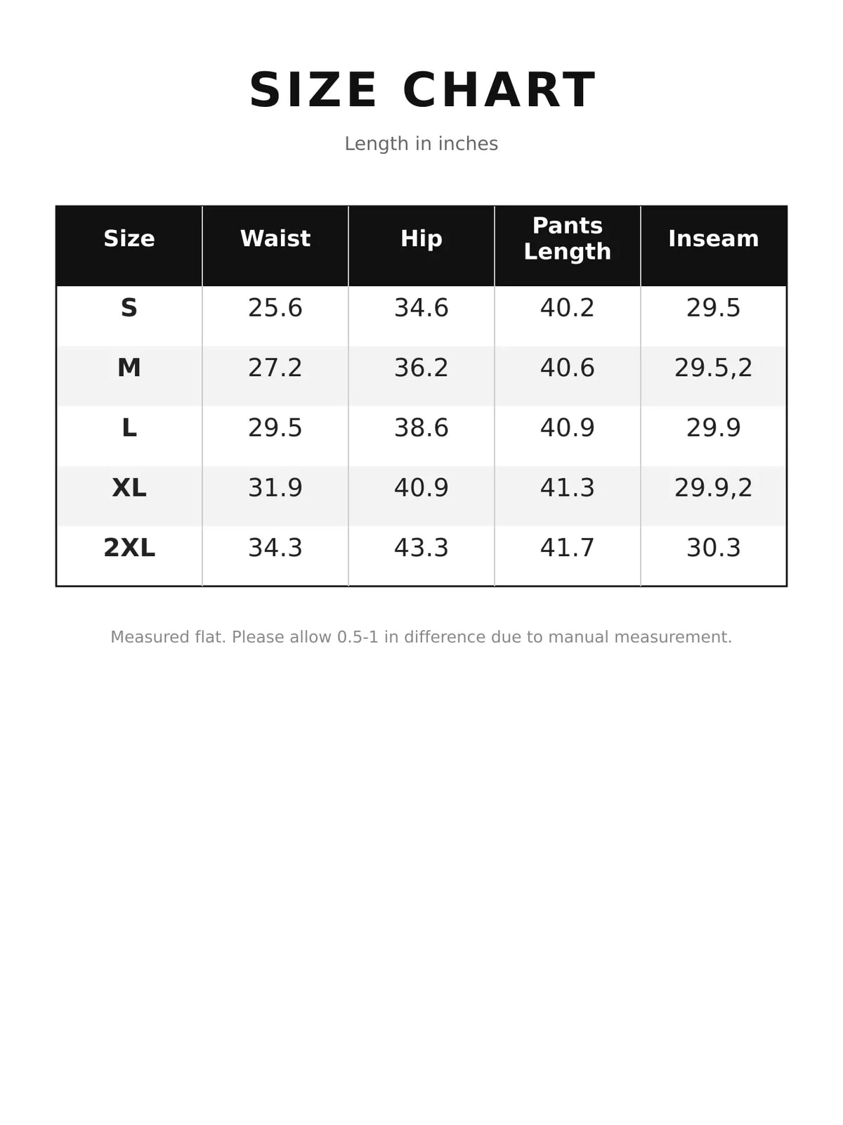 Size chart for high-waisted acid wash sparkle wide-leg jeans