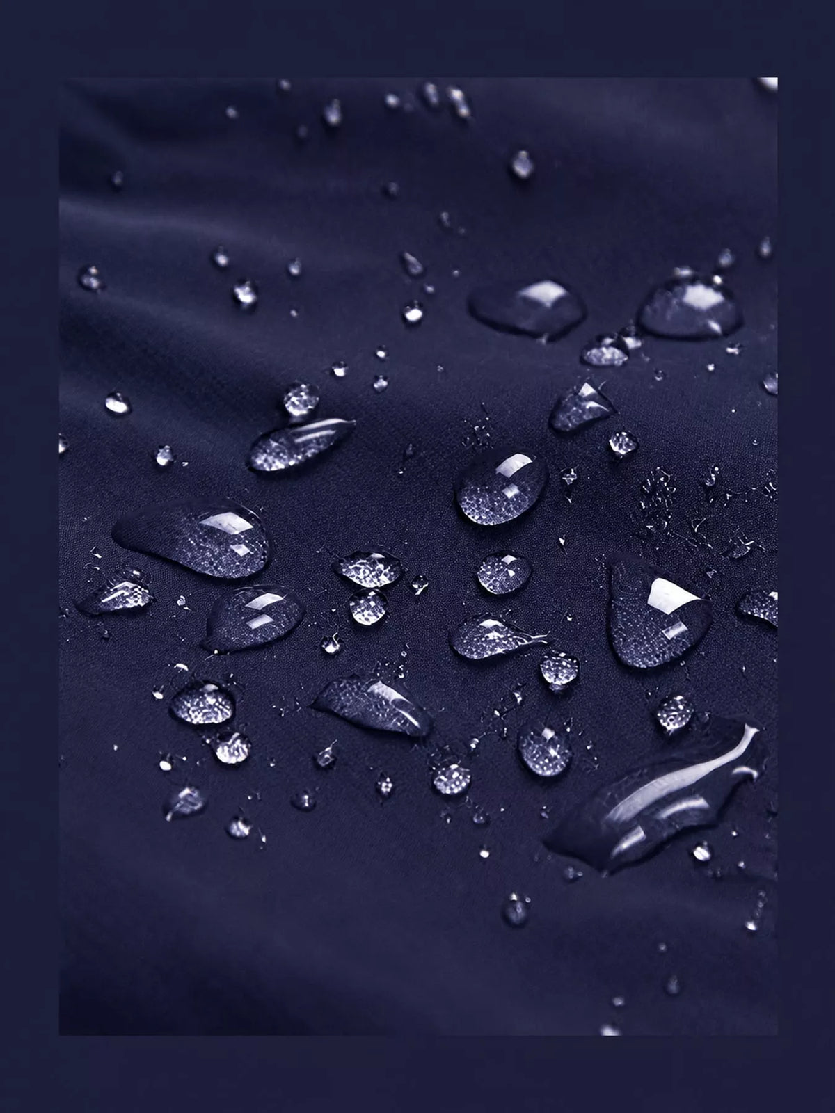 Navy Blue drawstring hooded jacket, detail view