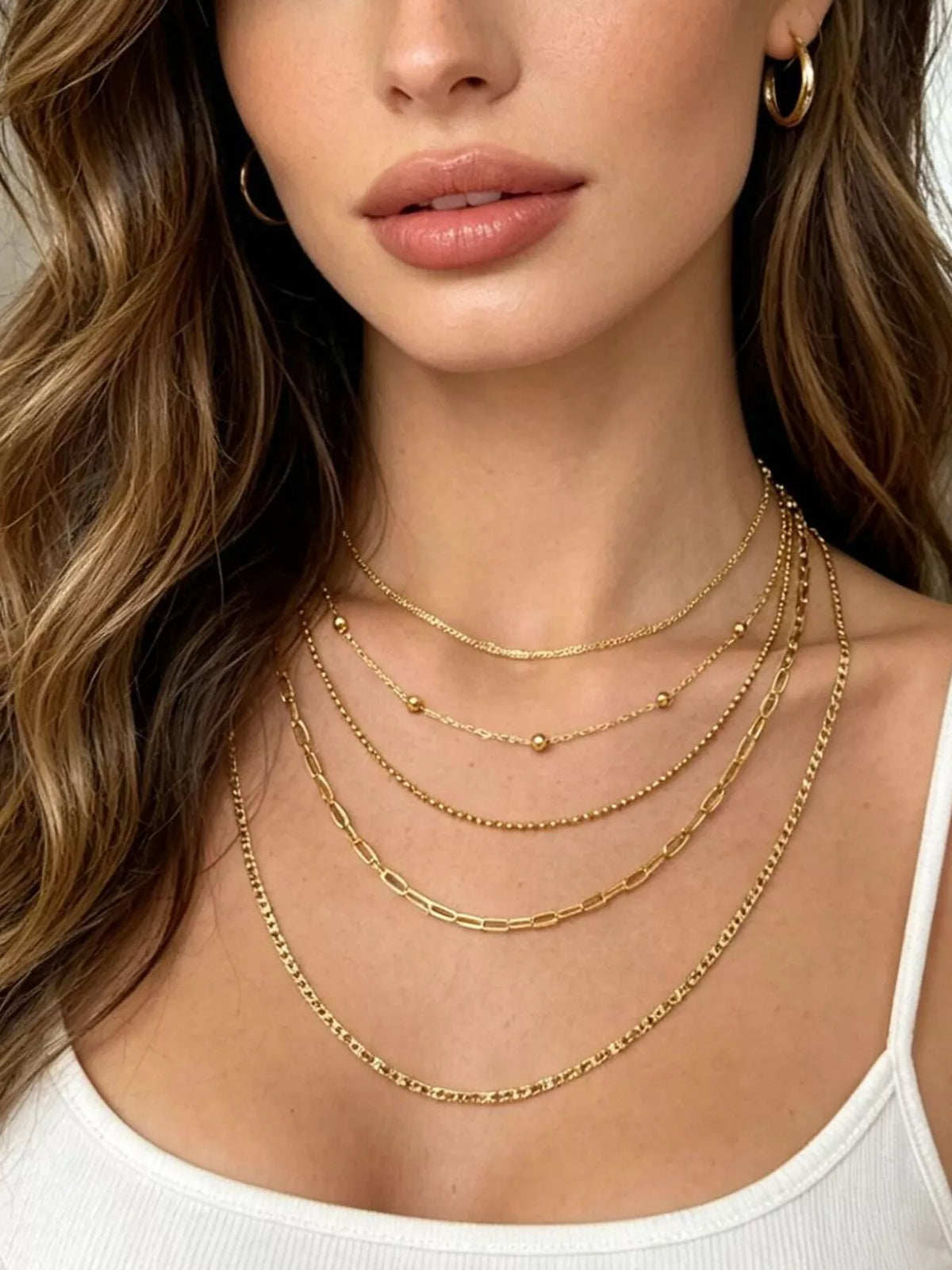 Gold five-layer necklace