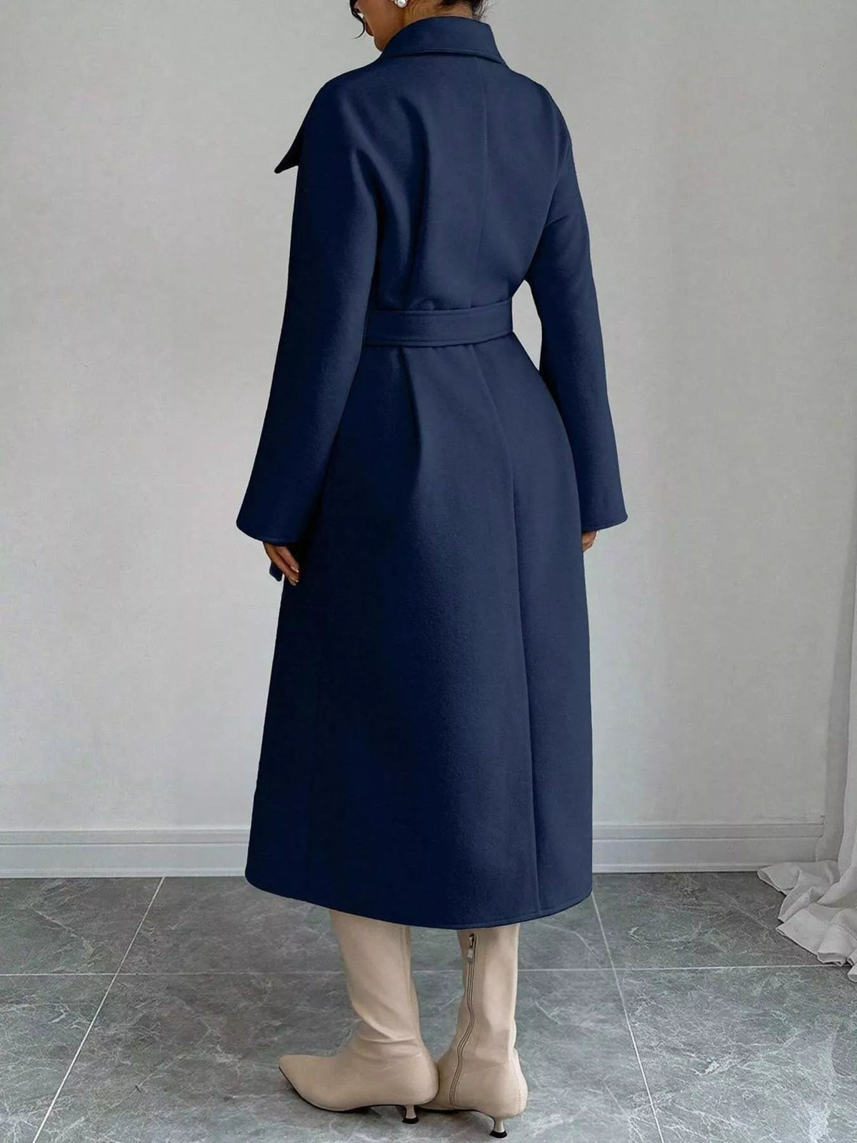 Trendsi Double-Breasted Longline Coat -