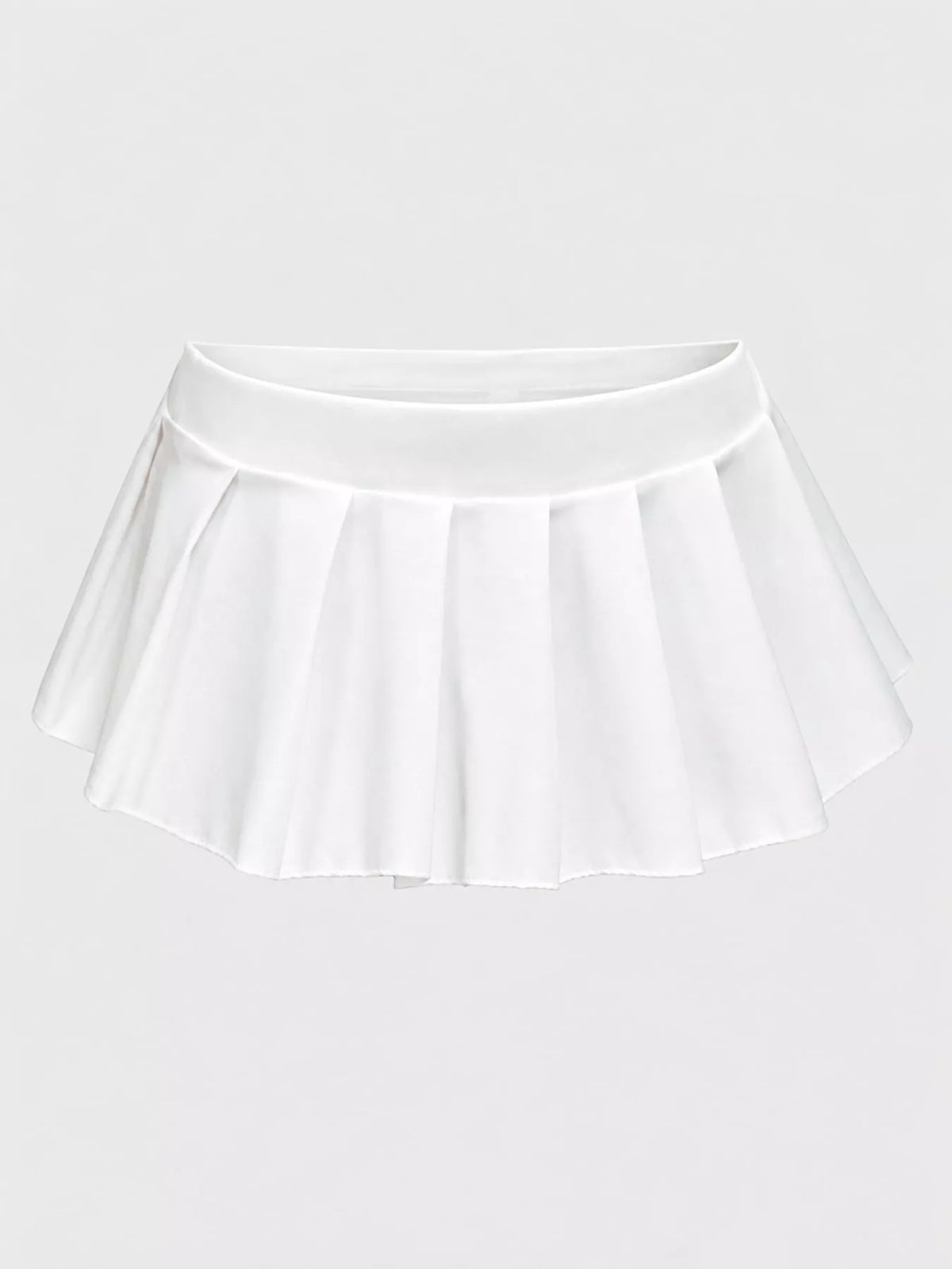 Pleated micro skirt, white flat front
