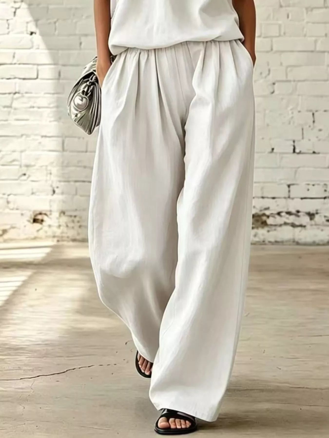 Trendsi Full Size Sleeveless Top and Wide-Leg Pants Set Plus Size -