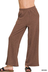 Trendsi Zenana Cotton Slub Wide Leg Pants -