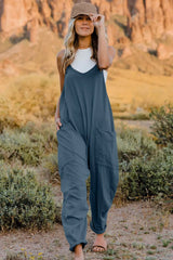 Trendsi Double Take Full Size V-Neck Sleeveless Jumpsuit with Pockets -