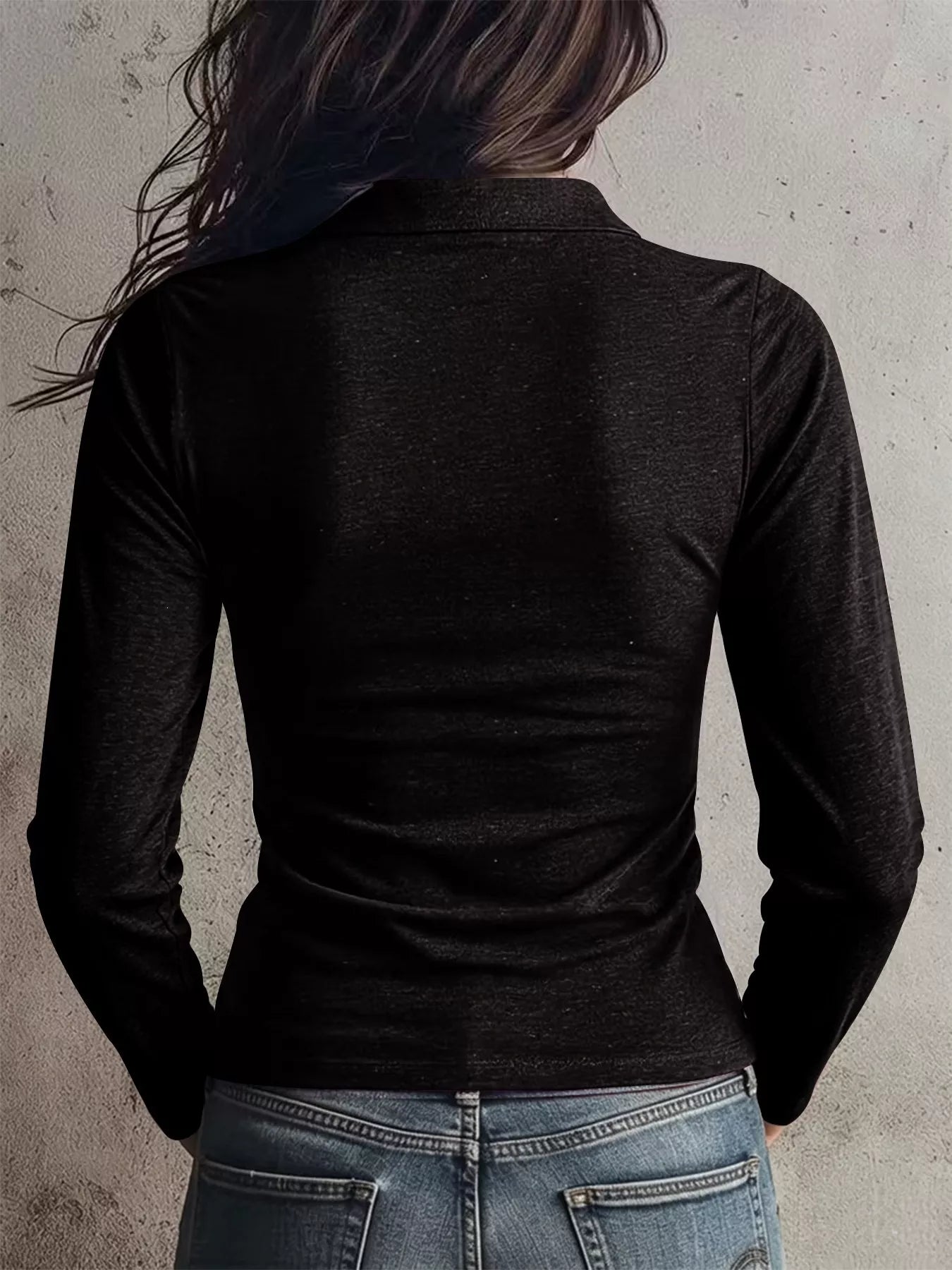 Trendsi Slim Fit Long Sleeve Quarter-Zip T-Shirt -