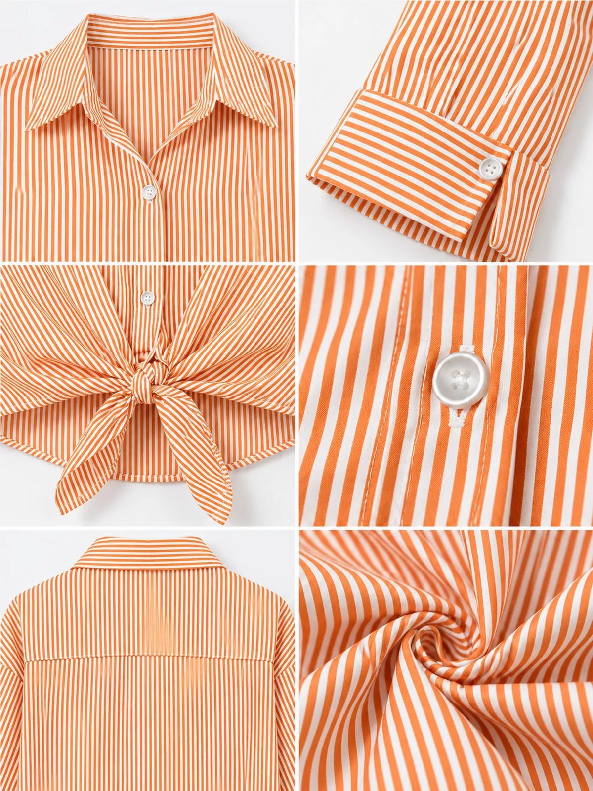 Orange striped button-down shirt