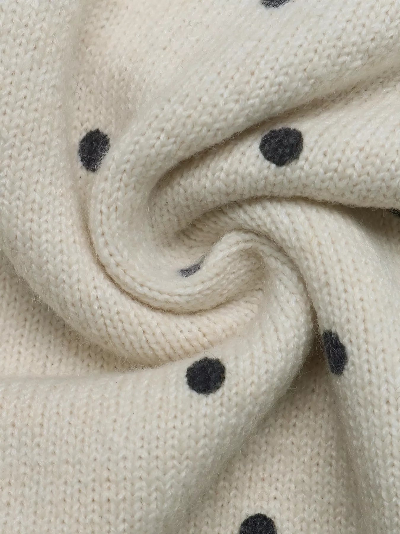 Trendsi Polka Dot Short Sleeve Knit Sweater -