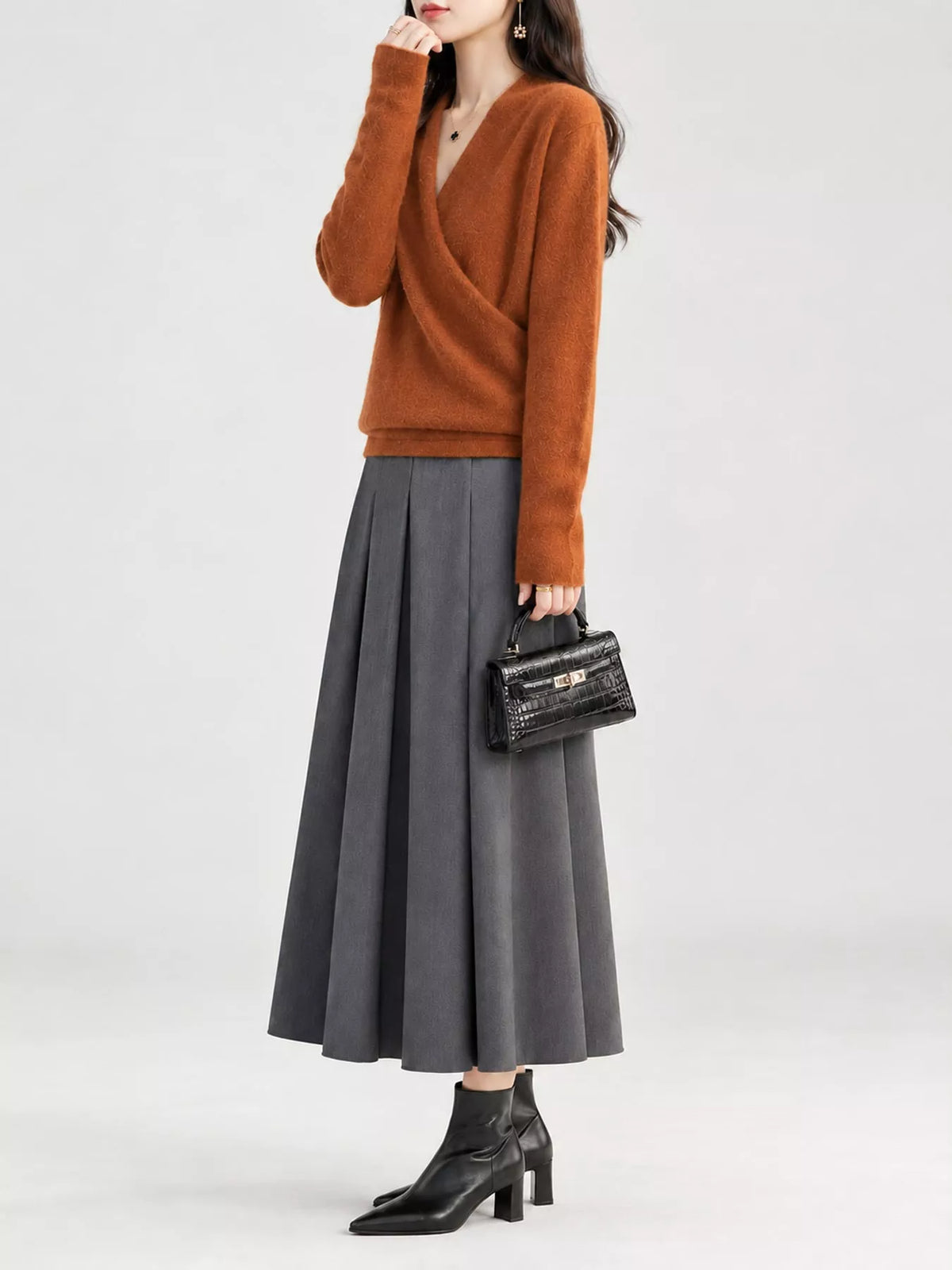 Surplice Long Sleeve Sweater — side view