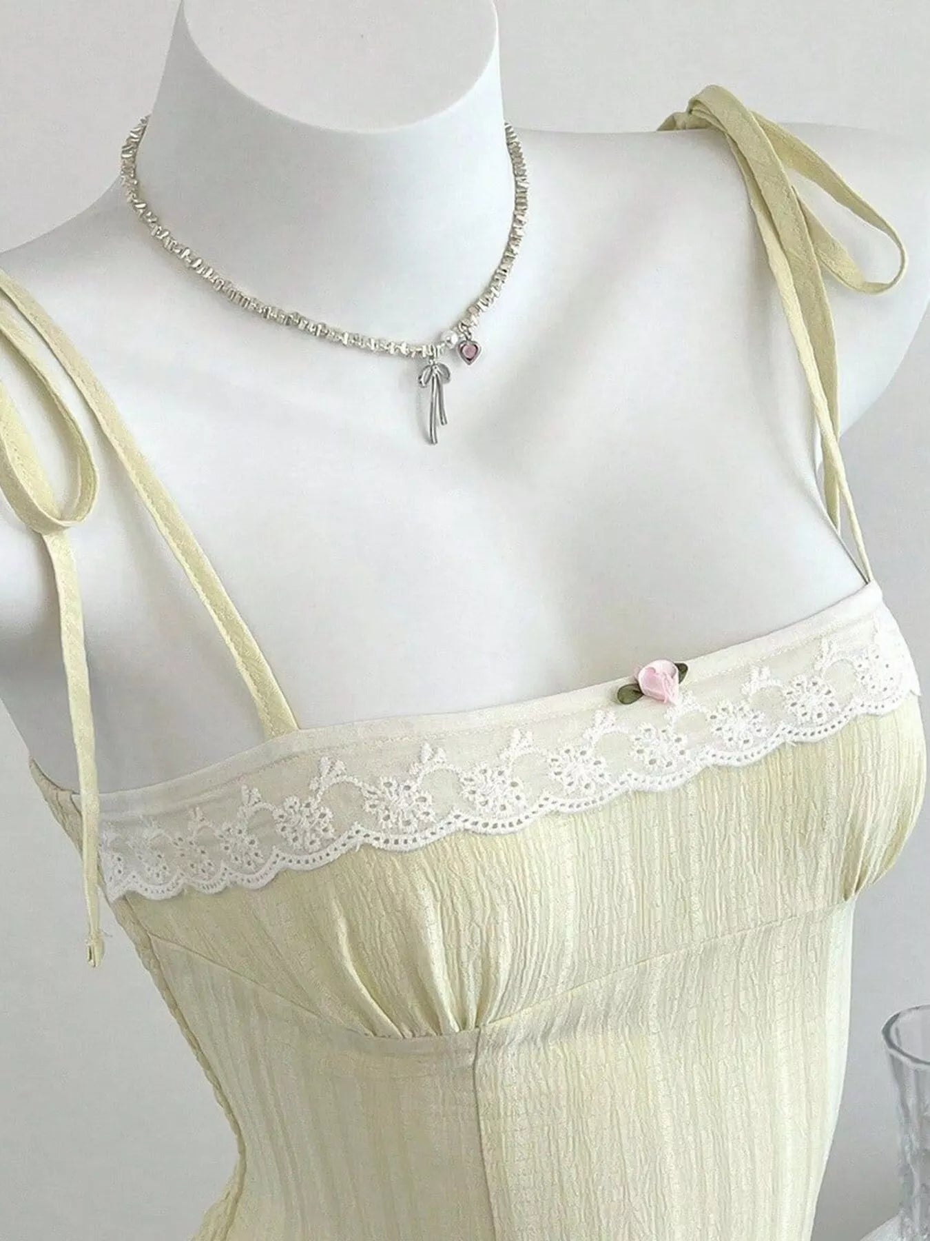 Trendsi Lace-Trimmed Tie Shoulder Cami -
