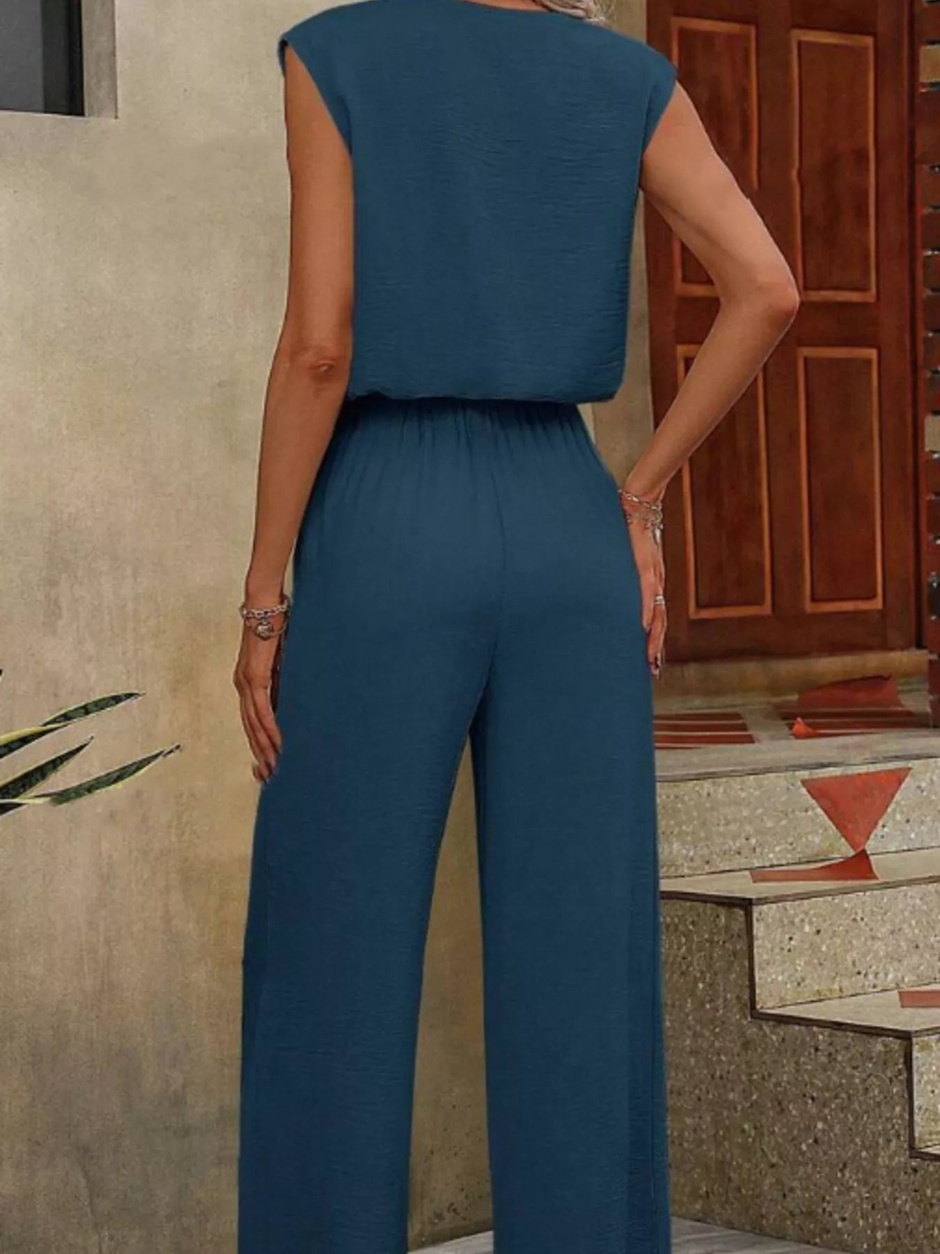 Trendsi V-Neck Sleeveless Tank and Wide-Leg Pants Set -