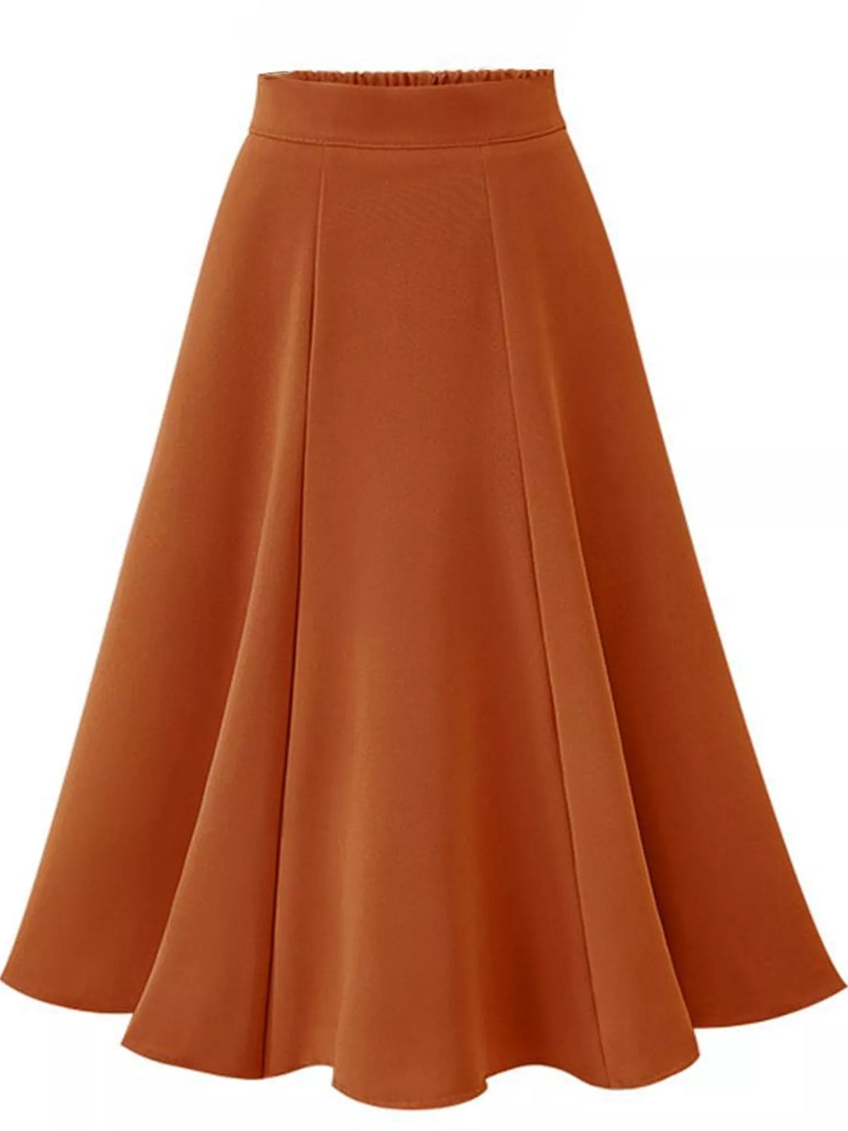Trendsi A-Line Midi Skirt with Elastic Waistband -