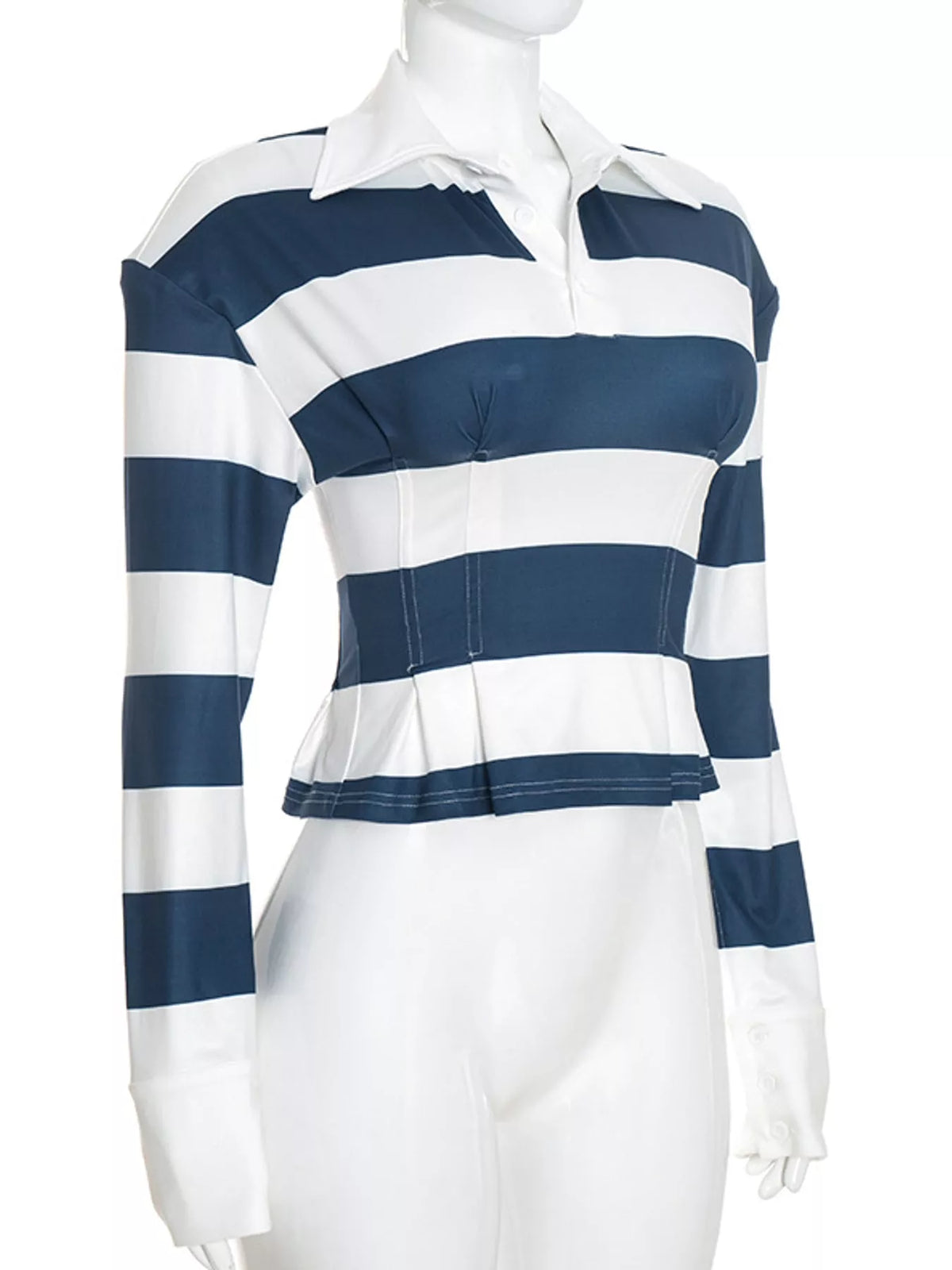 Collared long sleeve top, product view