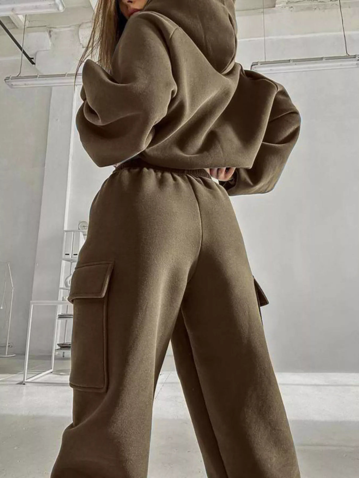 Trendsi Kangaroo Pocket Hoodie and Joggers Set -