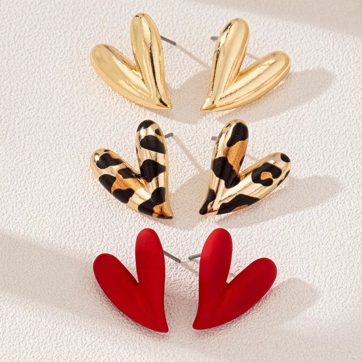 Trendsi 4 Pair Heart Stud Earrings -