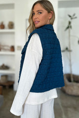 Trendsi Double Take Full Size Pocketed Texture Snap Down Vest Coat -