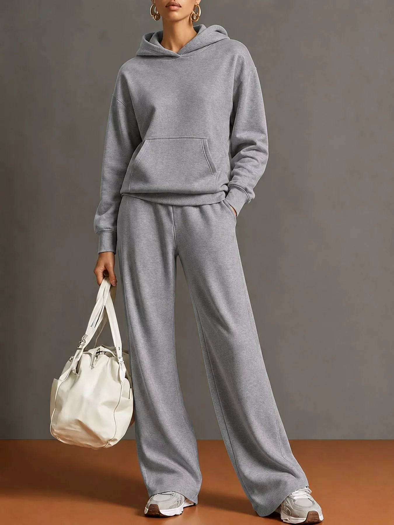 Trendsi Kangaroo Pocket Hoodie and Pants Set -