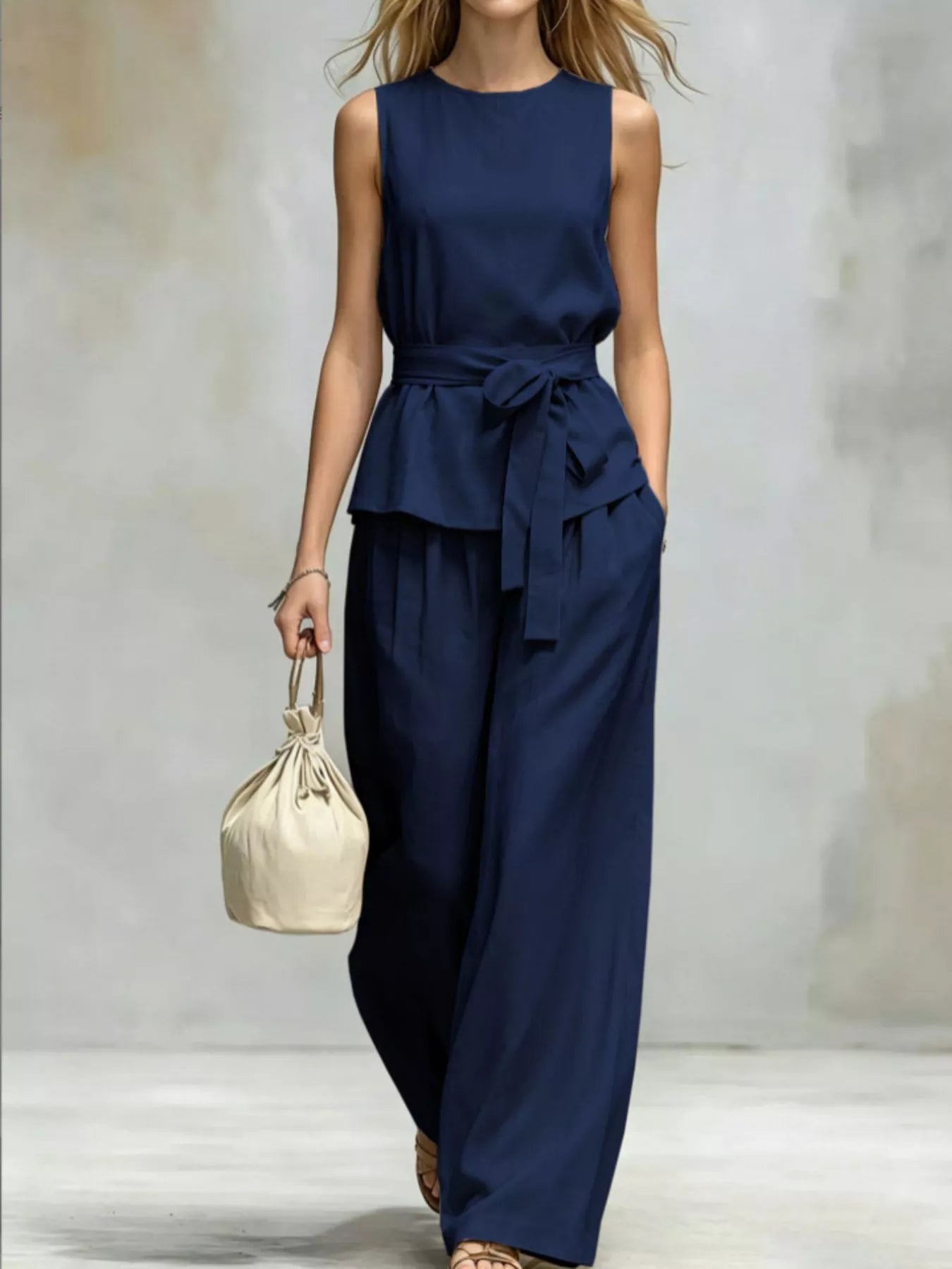 Trendsi Sleeveless Top and Wide-Leg Pants Set -