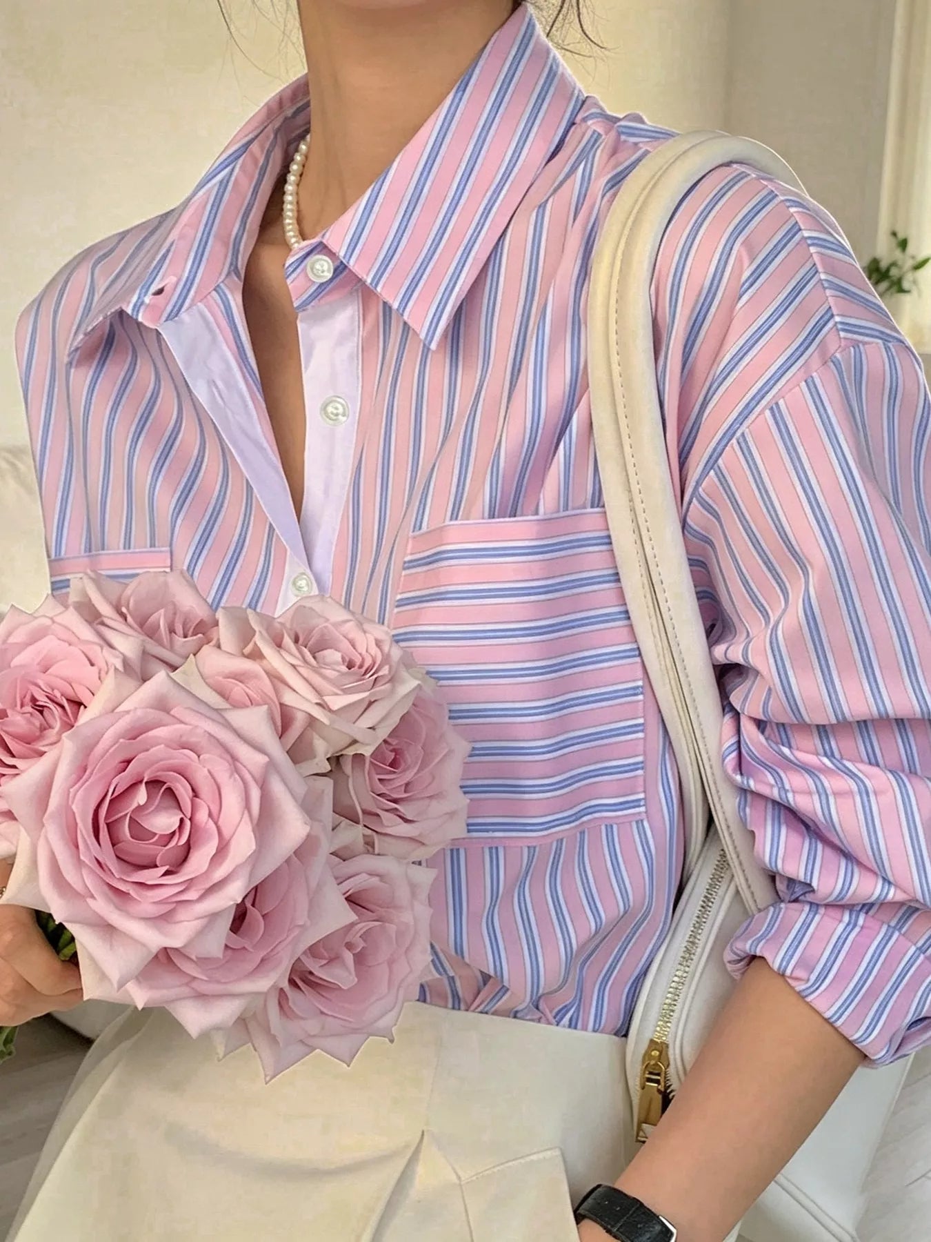 Trendsi Striped Button-Down Shirt -