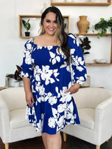 Trendsi Double Take Full Size Floral Ruffle Hem Smocked Dress with Pockets - Dresses