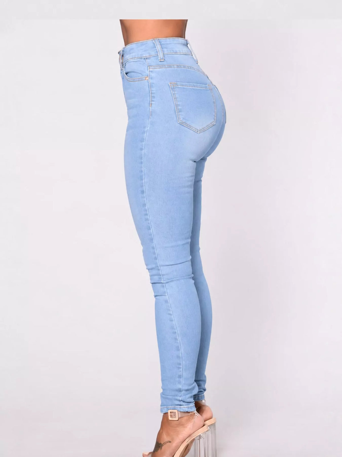 Light Blue high-waisted skinny jeans