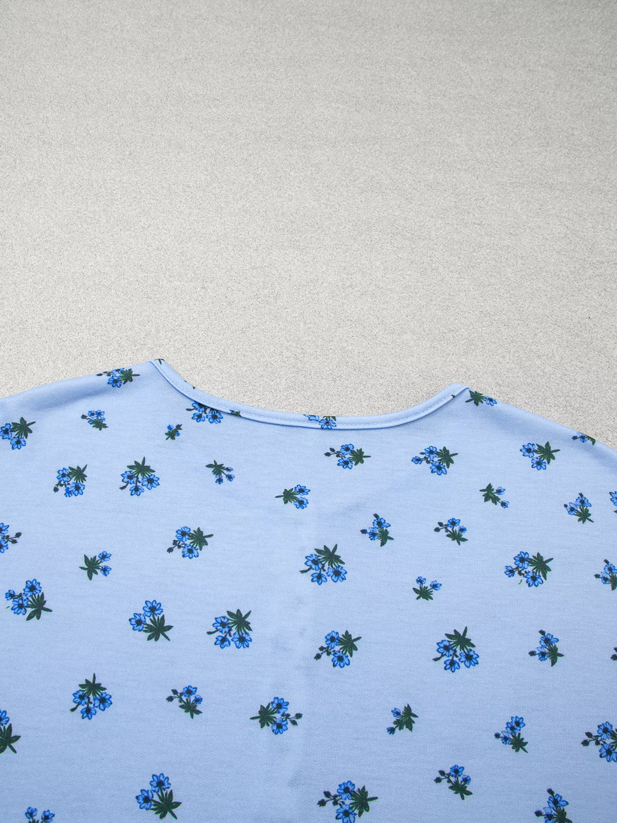 Floral Contrast Long Sleeve Top, back detail