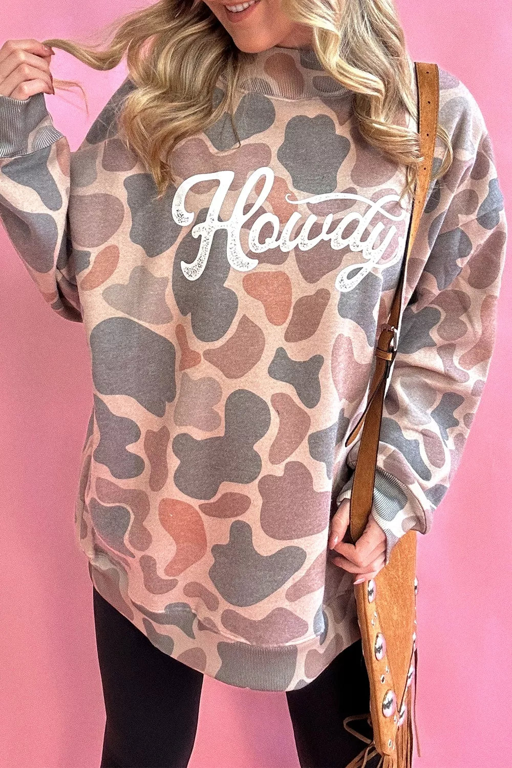 Trendsi Plus Size Multicolour Camouflage Western Graphic Sweatshirt -
