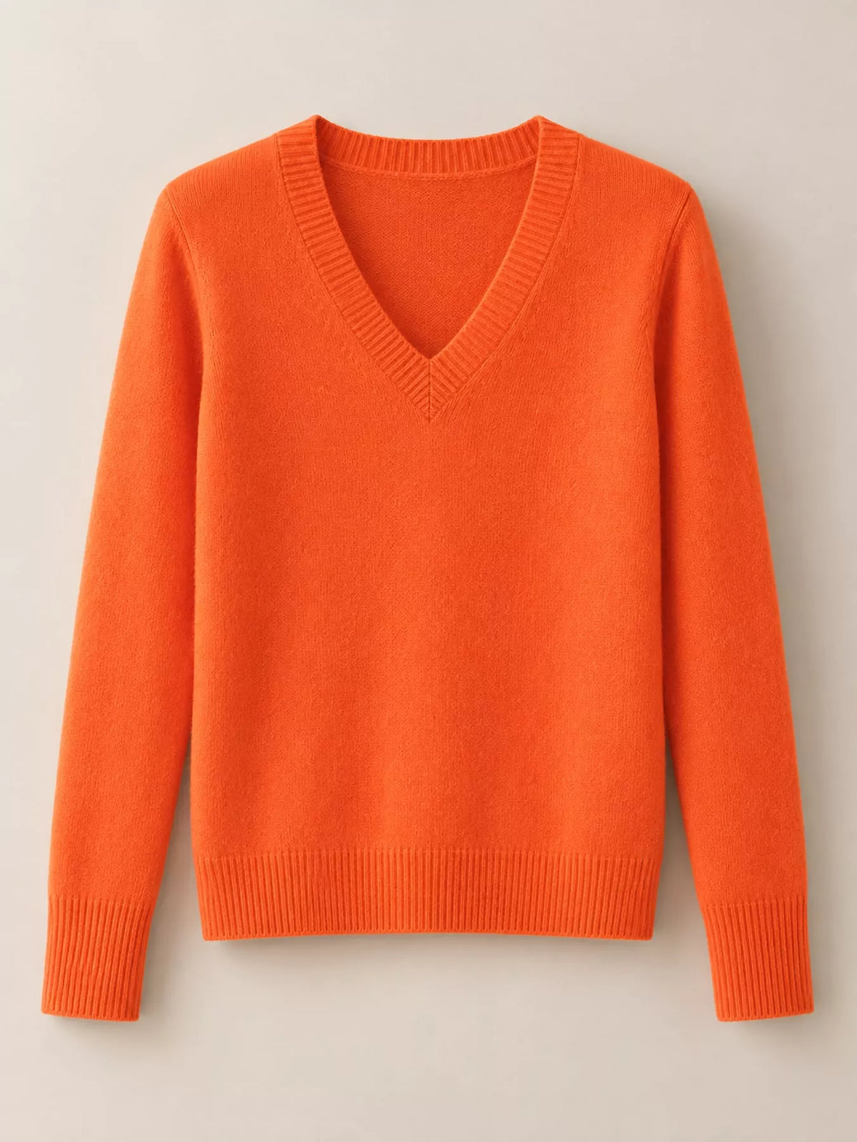 V-Neck Knit Sweater in orange