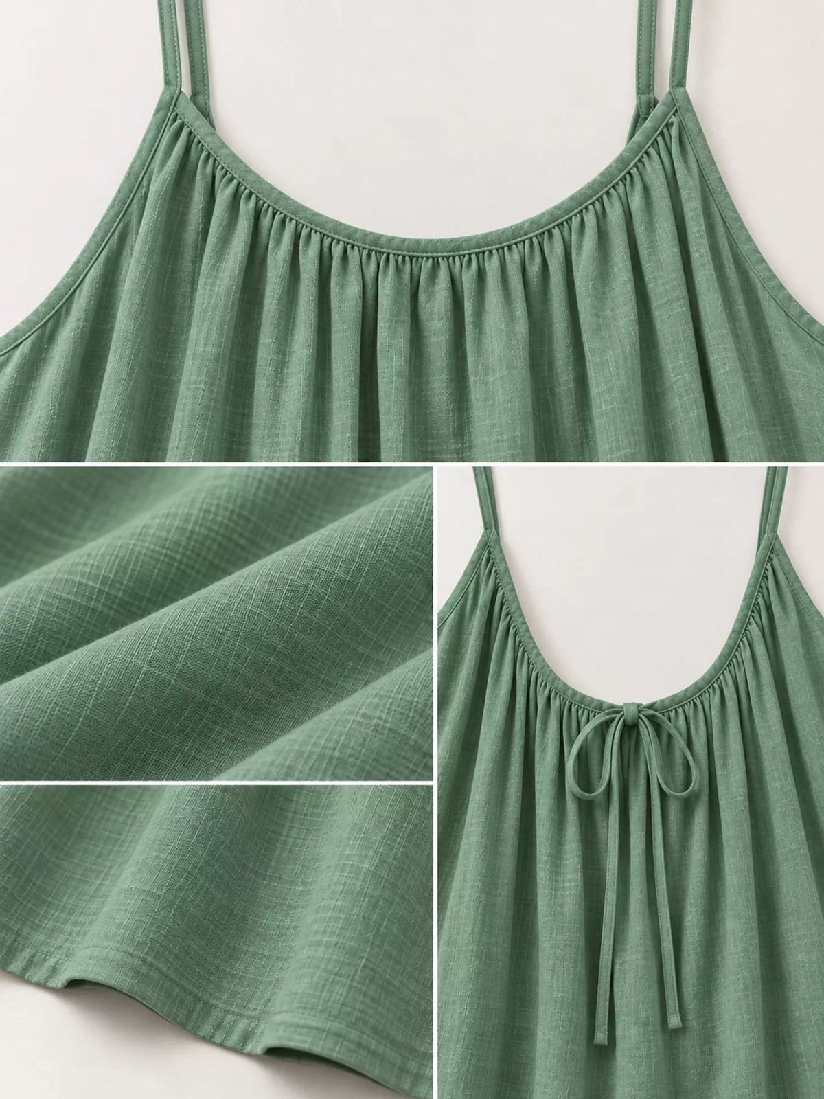 Backless Spaghetti Strap Maxi Dress — garment construction details
