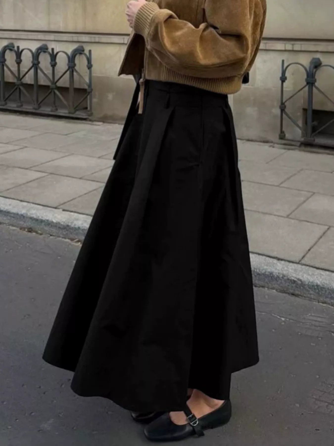 Trendsi High-Waisted A-Line Skirt -