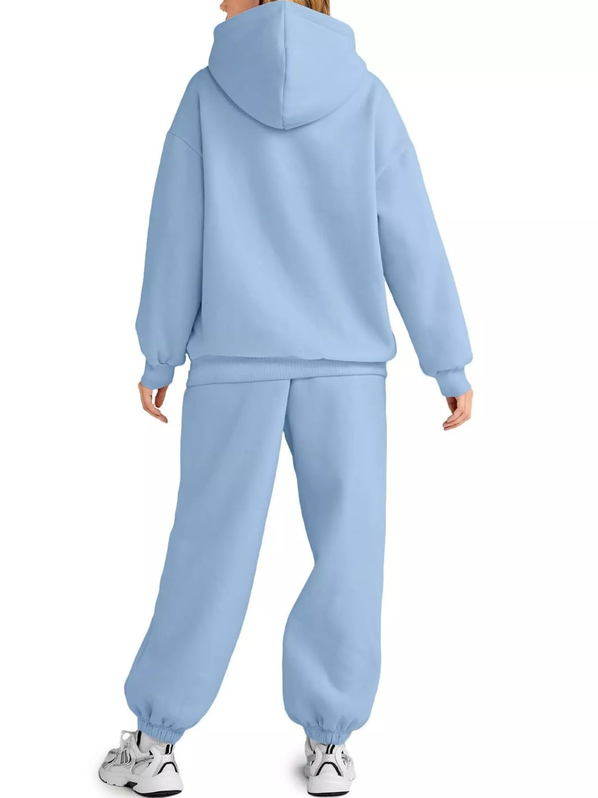 Kangaroo Pocket Hoodie and Joggers Set — back view