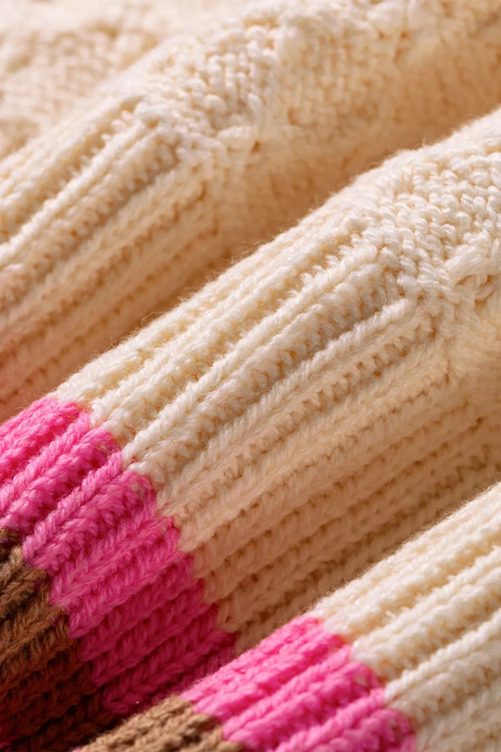 Trendsi Stripe Striped Colorblock Texture Drop Shoulder Sweater -
