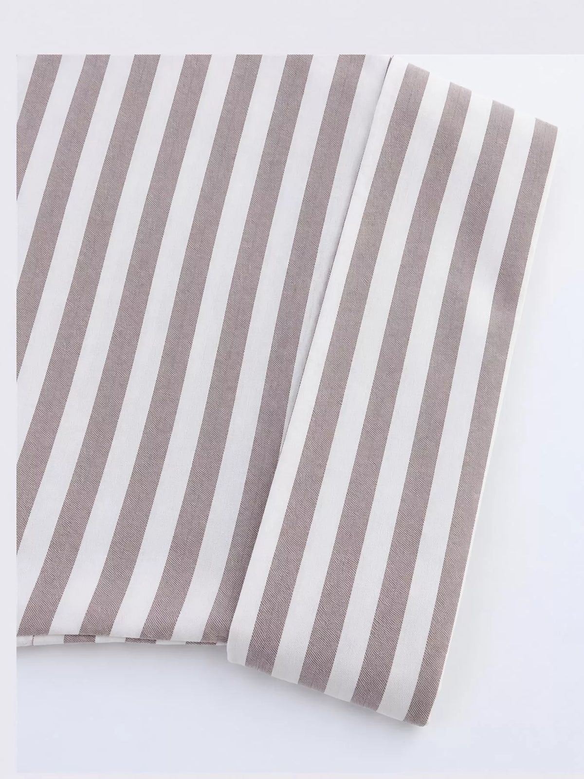 Light Gray Stripes button-up three-quarter sleeve shirt