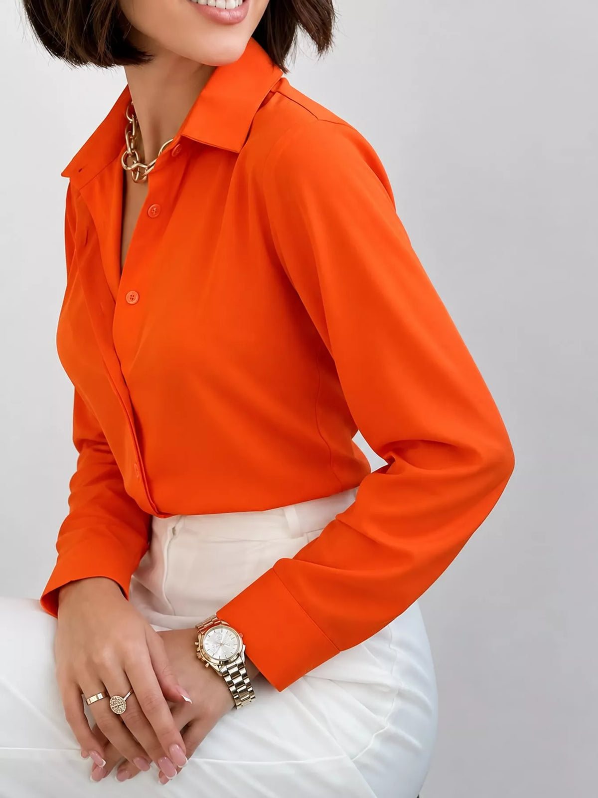 Button-up shirt, orange side