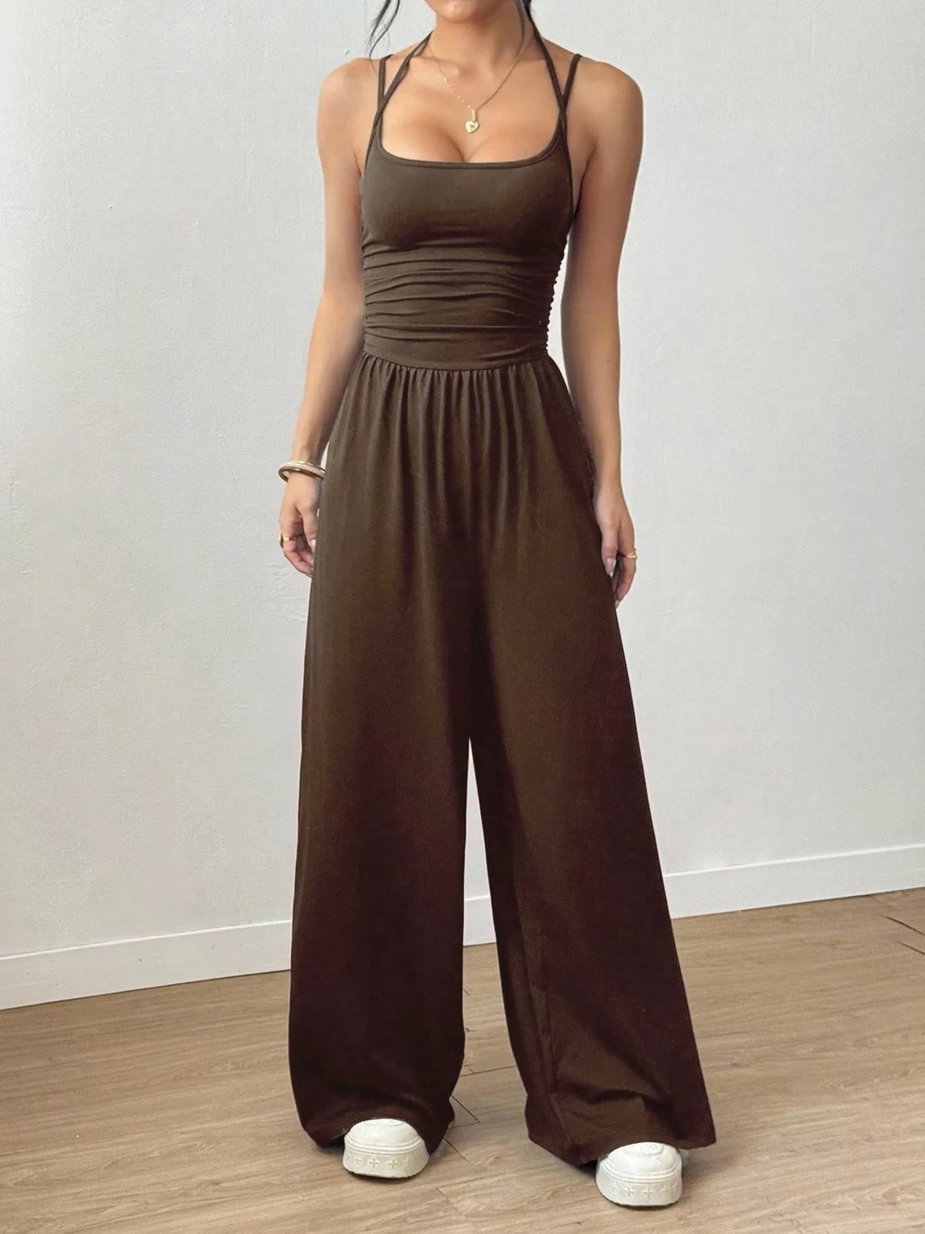 Trendsi Spaghetti Strap Wide-Leg Jumpsuit -
