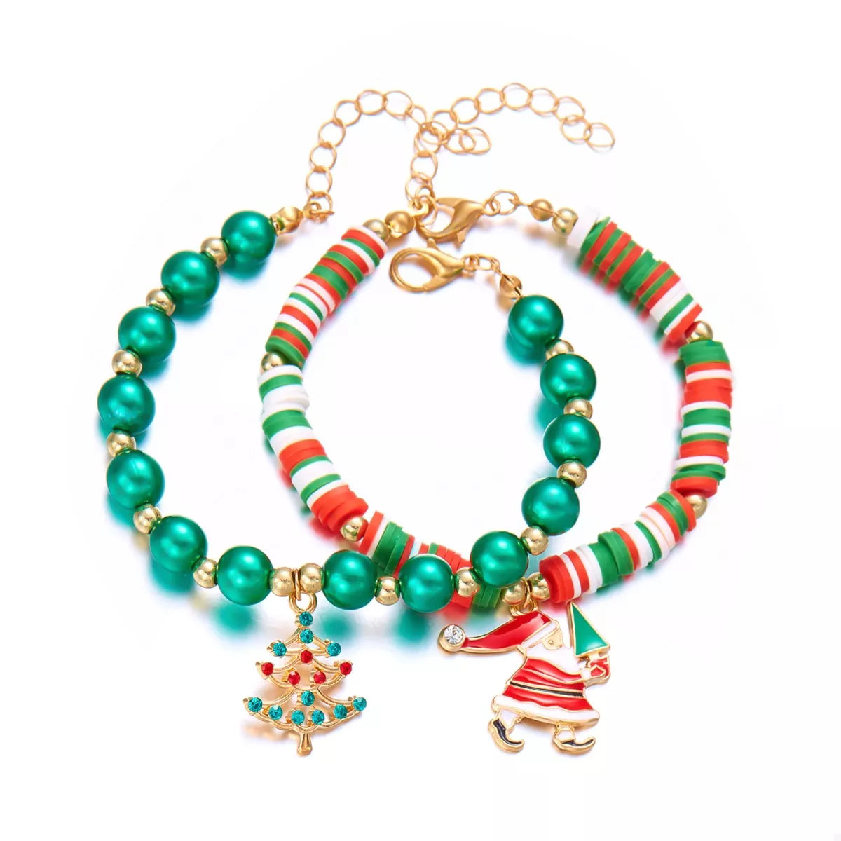 Trendsi Christmas Beaded Charm Bracelet -